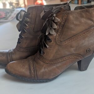 Born Brown Lace Up Leather Boots